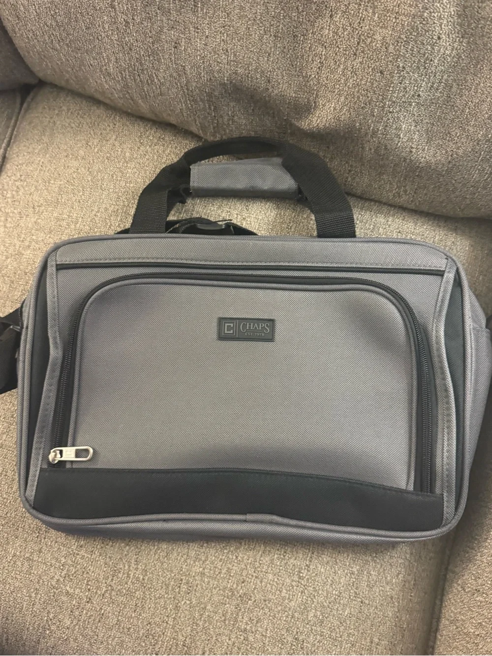 Chaps Gray & Black Laptop Briefcase - Men's Work Bag